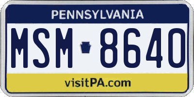 PA license plate MSM8640