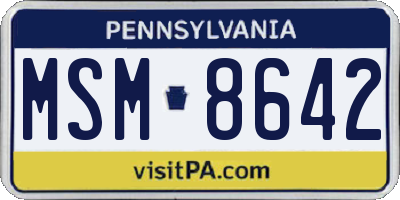 PA license plate MSM8642