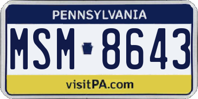 PA license plate MSM8643
