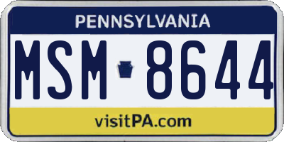 PA license plate MSM8644