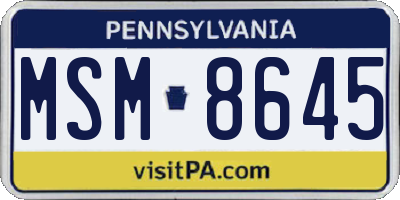 PA license plate MSM8645