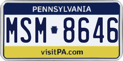PA license plate MSM8646