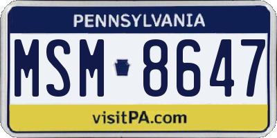 PA license plate MSM8647