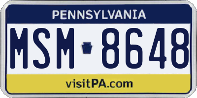 PA license plate MSM8648