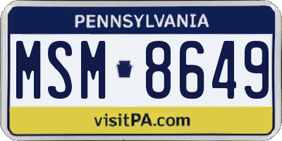 PA license plate MSM8649