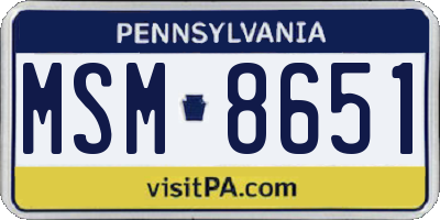 PA license plate MSM8651