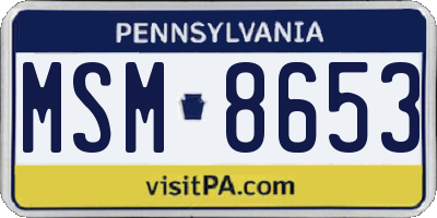 PA license plate MSM8653