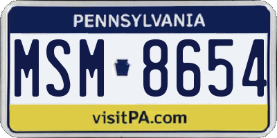 PA license plate MSM8654