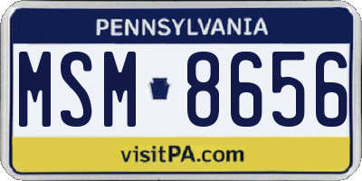 PA license plate MSM8656