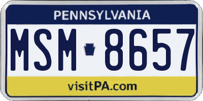 PA license plate MSM8657