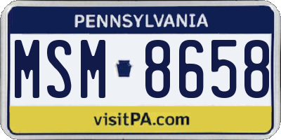 PA license plate MSM8658