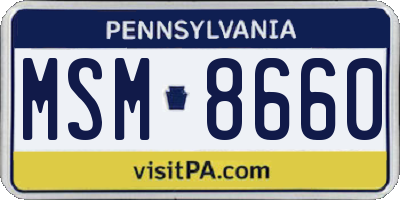 PA license plate MSM8660