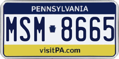 PA license plate MSM8665