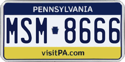 PA license plate MSM8666