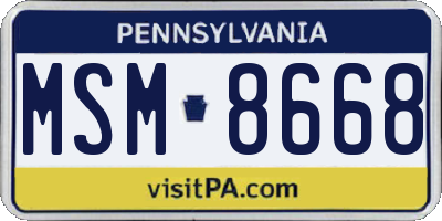 PA license plate MSM8668