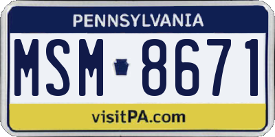 PA license plate MSM8671