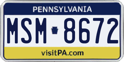 PA license plate MSM8672