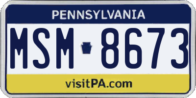 PA license plate MSM8673