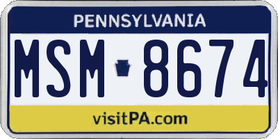 PA license plate MSM8674