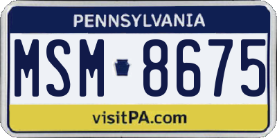 PA license plate MSM8675