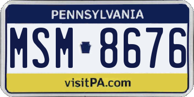 PA license plate MSM8676