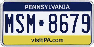 PA license plate MSM8679