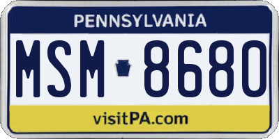 PA license plate MSM8680