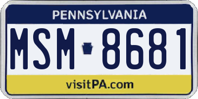 PA license plate MSM8681