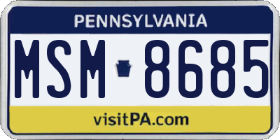 PA license plate MSM8685