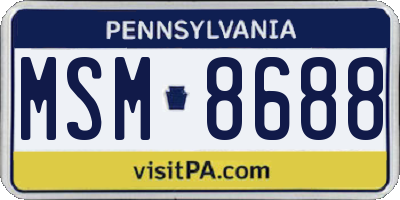 PA license plate MSM8688