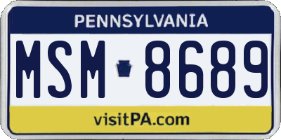 PA license plate MSM8689