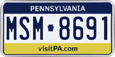 PA license plate MSM8691