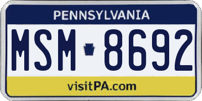PA license plate MSM8692