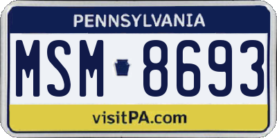 PA license plate MSM8693