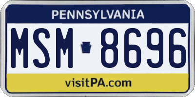 PA license plate MSM8696