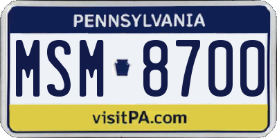 PA license plate MSM8700