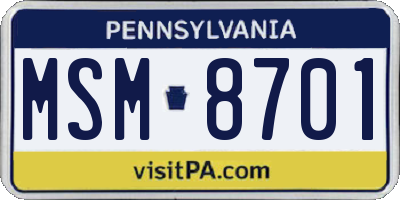 PA license plate MSM8701