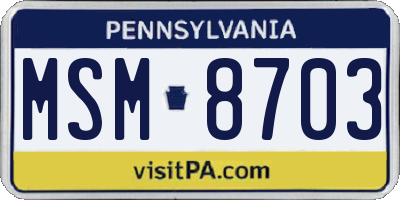 PA license plate MSM8703