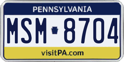 PA license plate MSM8704