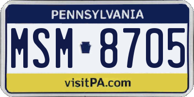 PA license plate MSM8705
