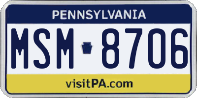 PA license plate MSM8706