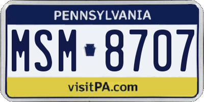 PA license plate MSM8707