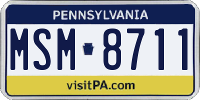 PA license plate MSM8711