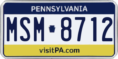PA license plate MSM8712
