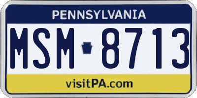 PA license plate MSM8713