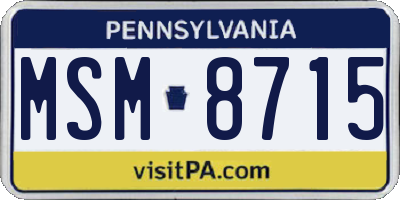 PA license plate MSM8715