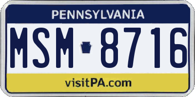 PA license plate MSM8716