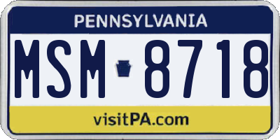 PA license plate MSM8718