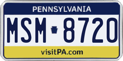 PA license plate MSM8720