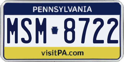 PA license plate MSM8722